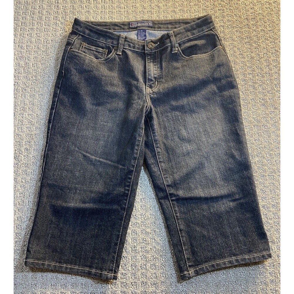 Baccini Jean Shorts Womens Size 10 Heavy Cotton Stretch Textured Back Pockets